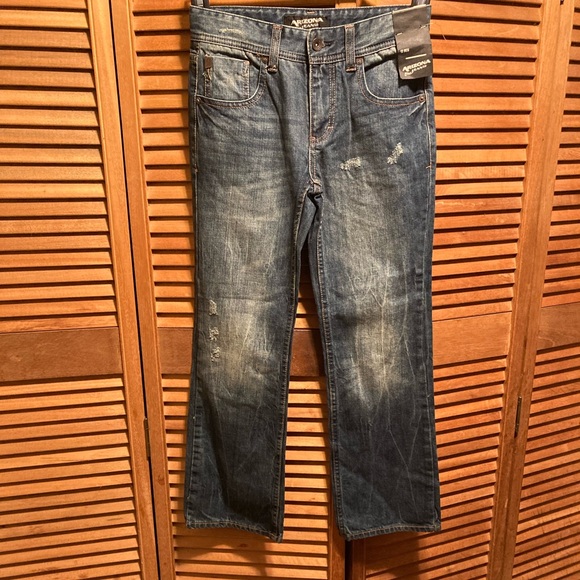 Arizona Straight Fit Blue Denim Jeans - Picture 1 of 13